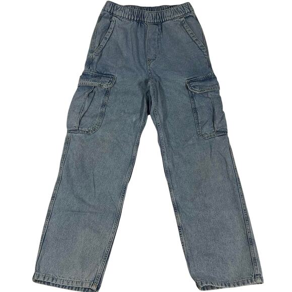 H&M Pants - H&M Blue Cargo Pants Light Wash Loose Fit Drawstring Women's XS Streetwear Y2K
